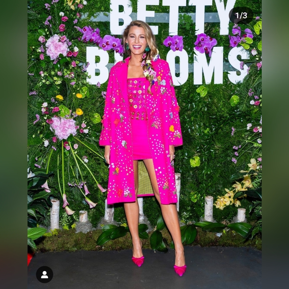 Pink Floral Long Coat - Picture 13 of 13